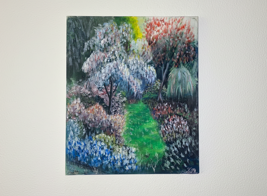 Tableau décoratif contemporain – Le Chemin Intérieur vert, tableau UNIQUE !